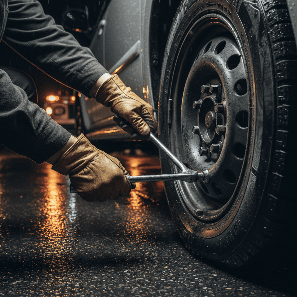 Emergency flat tire repair